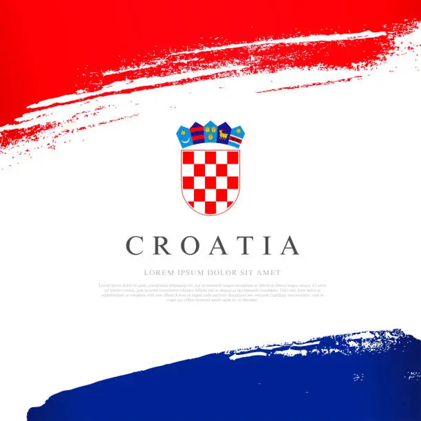 Vector illustration of Croatia flag. Vector illustration on white background.