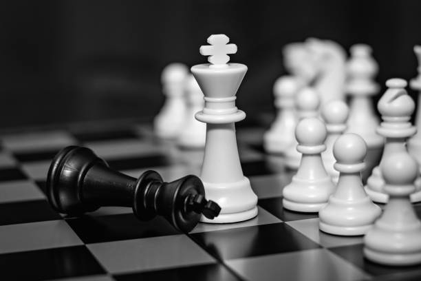 istock Chess game. Chess king is checkmated, chess game over 1151099812