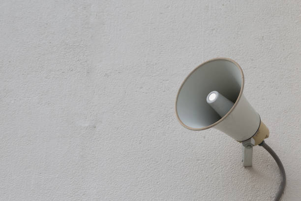 istock loudspeaker setting on the wall for present News in public 1151099928