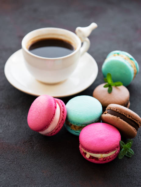 istock Cup of coffee and macaroons 1151105029