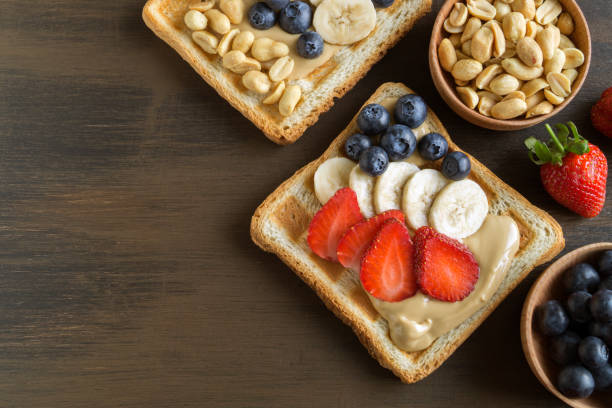 istock Fried toast with peanut butter and berries. 1151111493