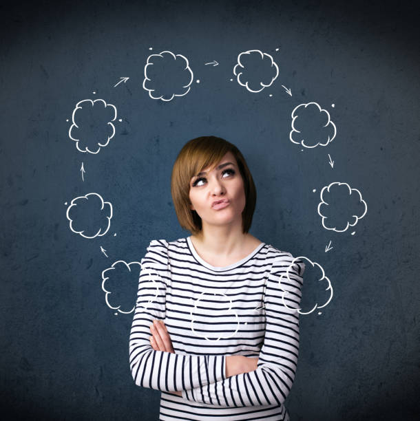 istock Young woman thinking with cloud circulation around her head 1151114355