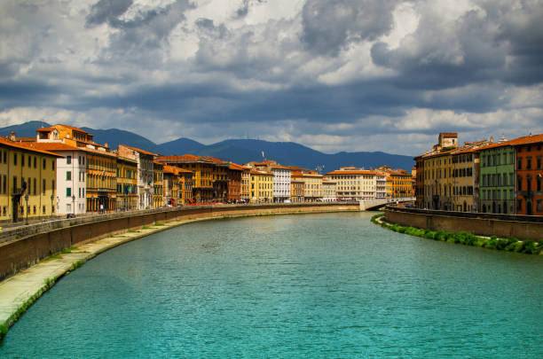 istock View on  Arno River in Pisa with rain clouds 1151115584