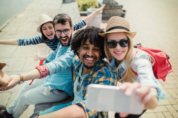 istock Group of friends making selfie 1151116867