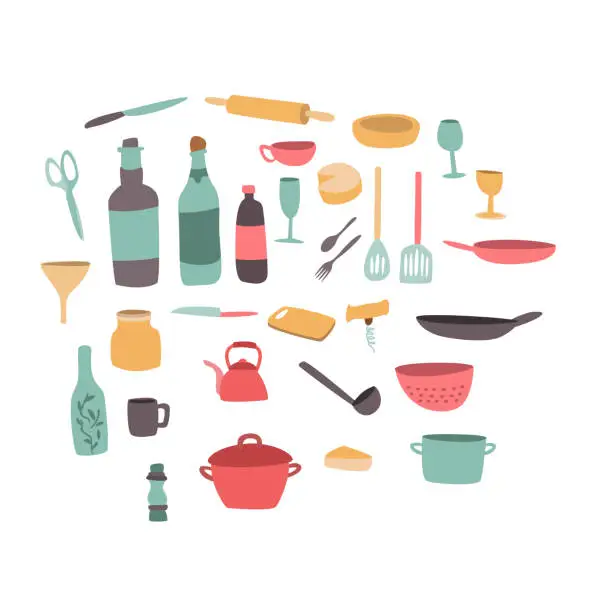 Vector illustration of kitchen icons