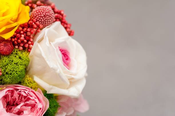 istock Yellow rose in pink bouquet with hydrangea 1151119755