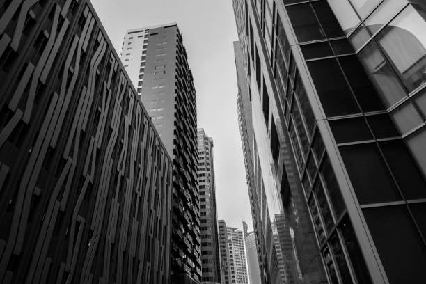 istock Black and white skyscrapers in Makati, Philippines 1151133629
