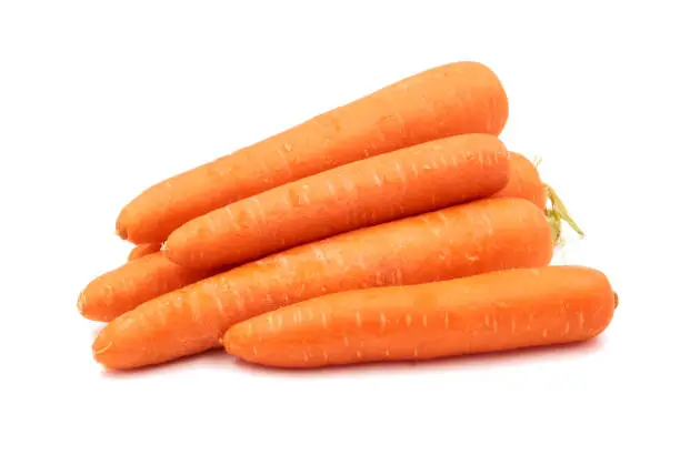 Photo of Carrots isolated on white background