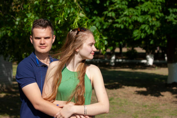 istock Love emotion. Couple at nature. Spring season. 1151138196