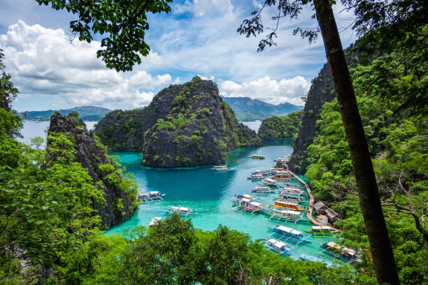 jezioro kayangan w coron island, palawan, filipiny - kayangan lake zdjęcia i obrazy z banku zdjęć