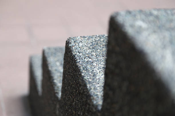 istock Close-up of concrete grey stairs, macro 1151139442