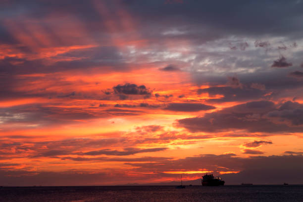 Beautiful sunset in Manila bay, Philippines