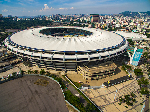 City of Rio de Janeiro, Brazil South America. 05/04/2019\nMaracana Stadium. Brazilian soccer. \nFootball stadiums in the world. Maracana stadium with music event.
