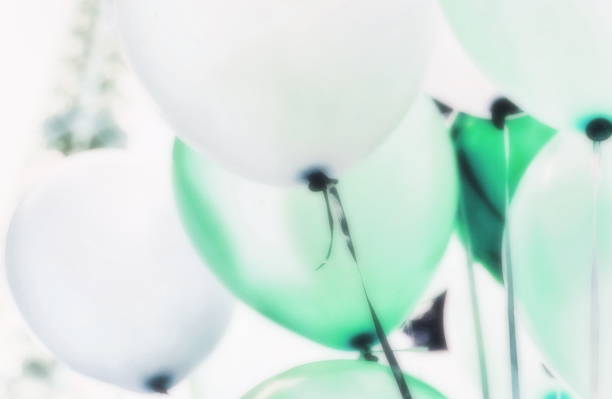 color balloons blur effect on a white background