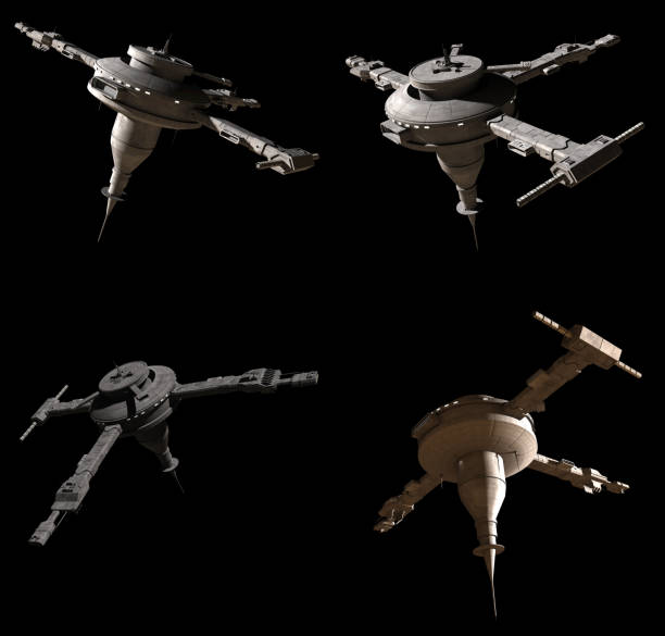 istock Space Station, Four Views Isolated on Black 1151151927
