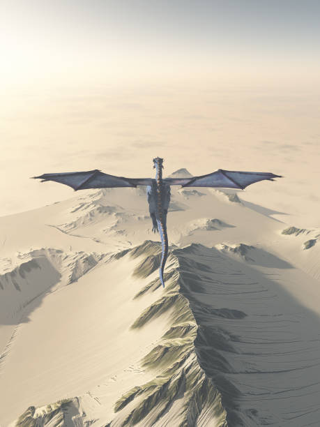 istock Blue Dragon Flying over Winter Mountains 1151151941