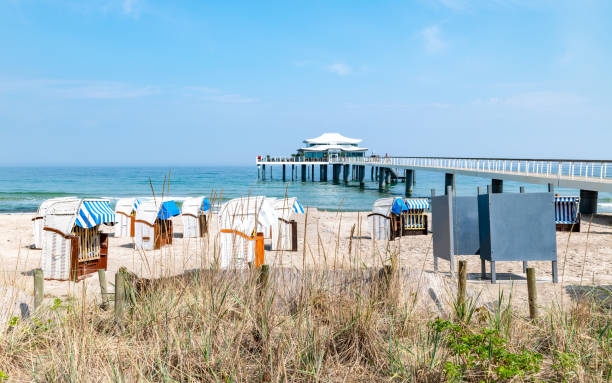 istock View over beach chairs to the pier from a sand dune on the coast 1151151977