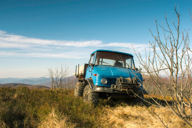 Old truck on the mountain. Bieszczady National Park - Poland.