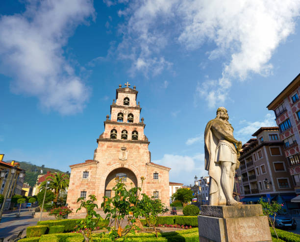 Oviedo, Spain, July 19, 2025: Church of the Sacred Heart of Jesus, located on Nueve de Mayo Street in the city of Oviedo. It is a neo-Gothic church, designed in 1886 by architect Federico Aparici.