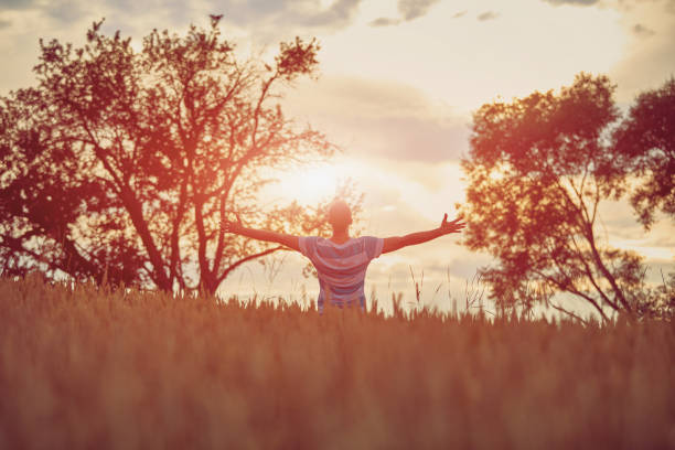 istock Man enjoying the view in nature. 1151162551