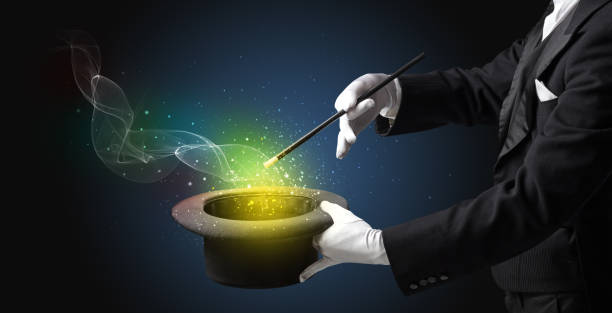 istock Illusionist hand making trick with wand 1151163422