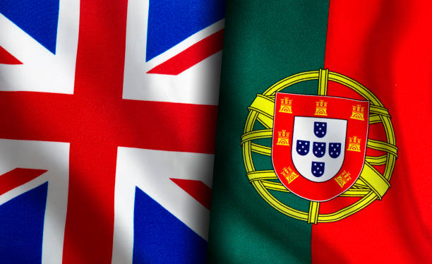istock British and Portuguese flags standing side by side 1151163967