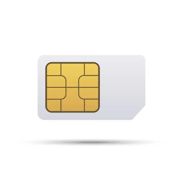 Vector illustration of Simcard icon on white