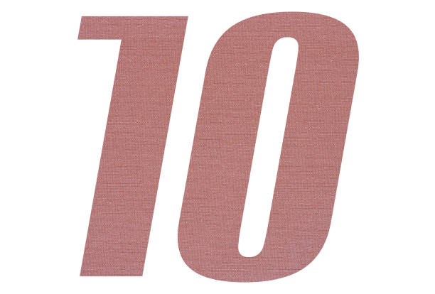 istock Number 10 with terracotta colored fabric texture on white background 1151169661