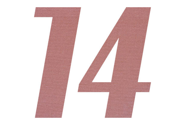 istock Number 14 with terracotta colored fabric texture on white background 1151169821