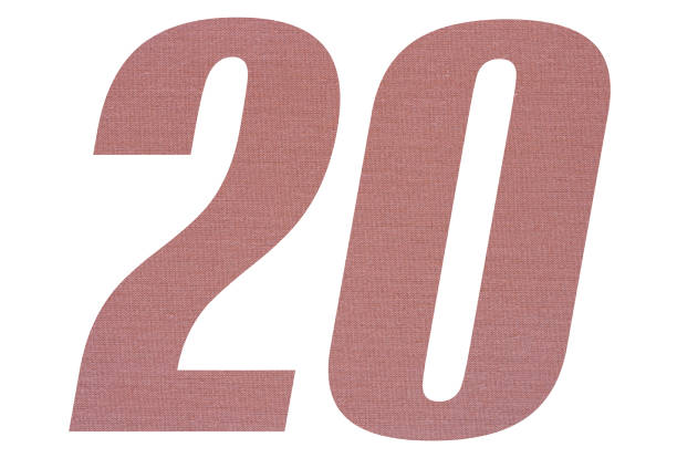 istock Number 20 with terracotta colored fabric texture on white background 1151170367