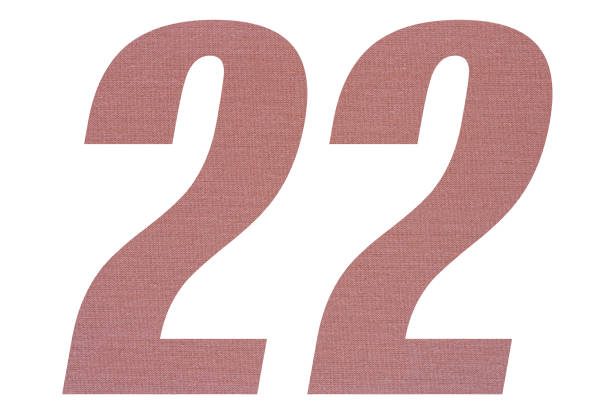 istock Number 22 with terracotta colored fabric texture on white background 1151170538