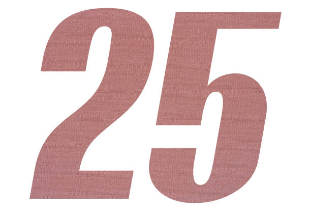 istock Number 25 with terracotta colored fabric texture on white background 1151170676