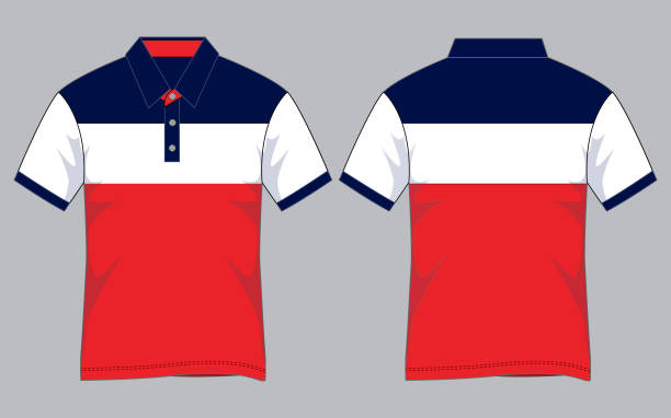Polo Shirt Design Vector Front and Back View slopestyle stock illustrations