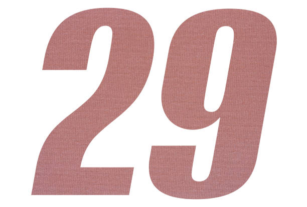 istock Number 29 with terracotta colored fabric texture on white background 1151171816