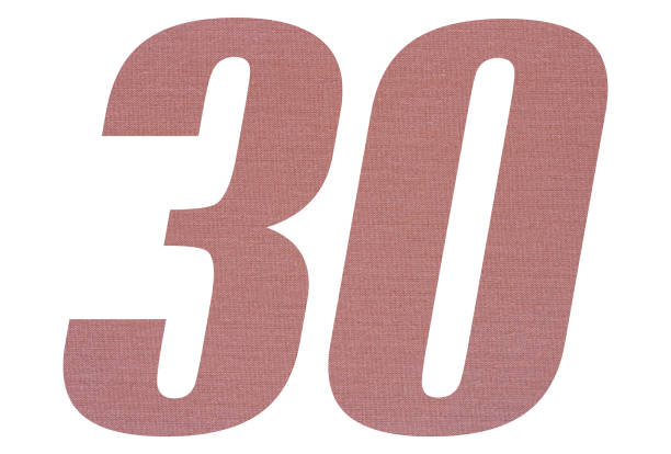 istock Number 30 with terracotta colored fabric texture on white background 1151171870