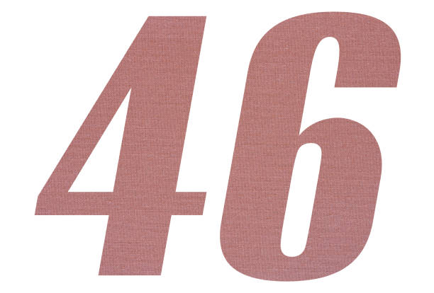 istock Number 46 with terracotta colored fabric texture on white background 1151172340