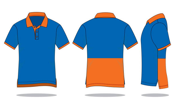 Polo Shirt Design Vector Front, Back and Side View slopestyle stock illustrations