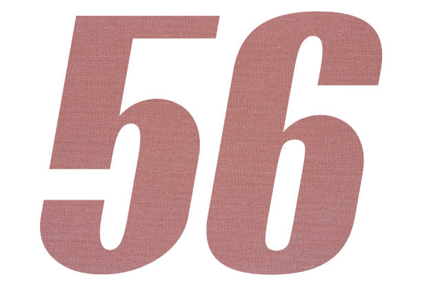 istock Number 56 with terracotta colored fabric texture on white background 1151172791