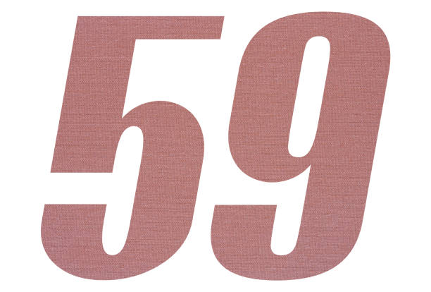 istock Number 59 with terracotta colored fabric texture on white background 1151172890