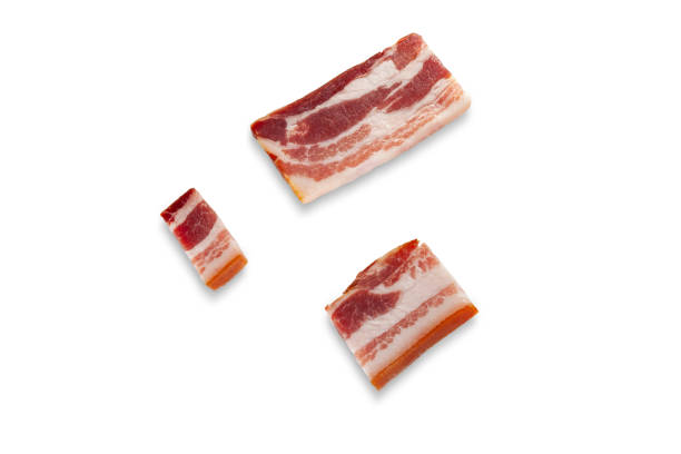 bacon fumado da carne de porco - pancetta - fotografias e filmes do acervo