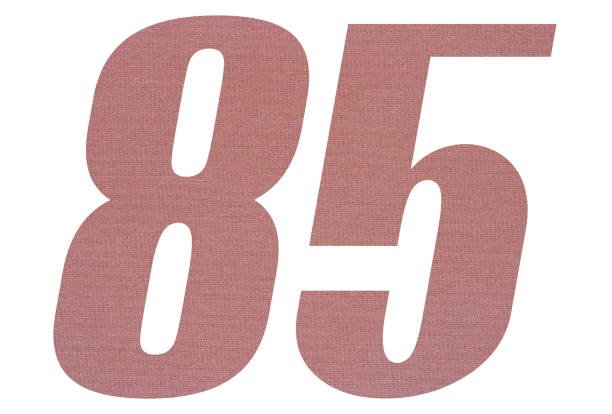 istock Number 85 with terracotta colored fabric texture on white background 1151174149