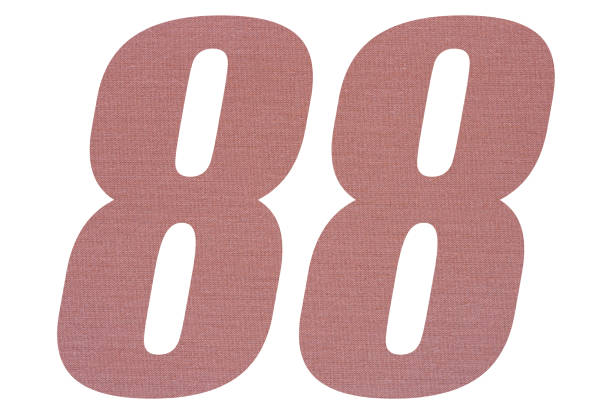istock Number 88 with terracotta colored fabric texture on white background 1151174234