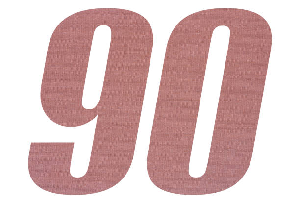 istock Number 90 with terracotta colored fabric texture on white background 1151174304