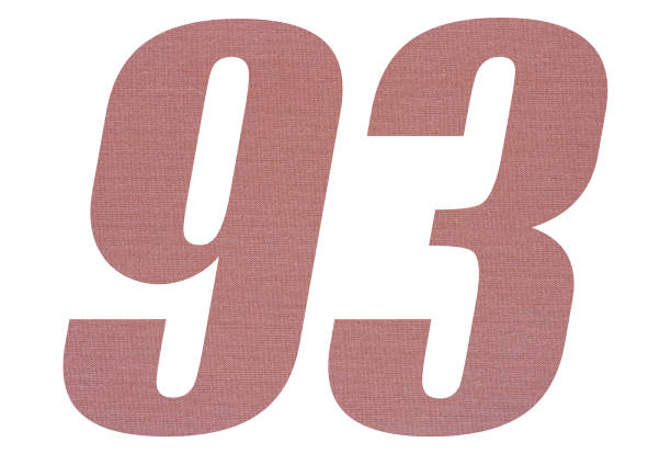 istock Number 93 with terracotta colored fabric texture on white background 1151174388