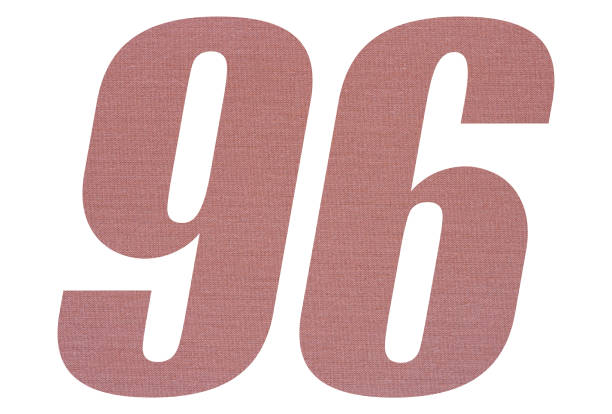 istock Number 96 with terracotta colored fabric texture on white background 1151174497