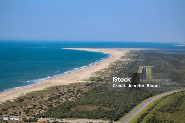 Aerial View Of Ocracoke Island Stock Photo - Download Image Now - Ocracoke Island, Beach, North Carolina - US State
