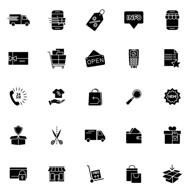 Vector illustration of Shopping And Retail Flat Design Icon Set