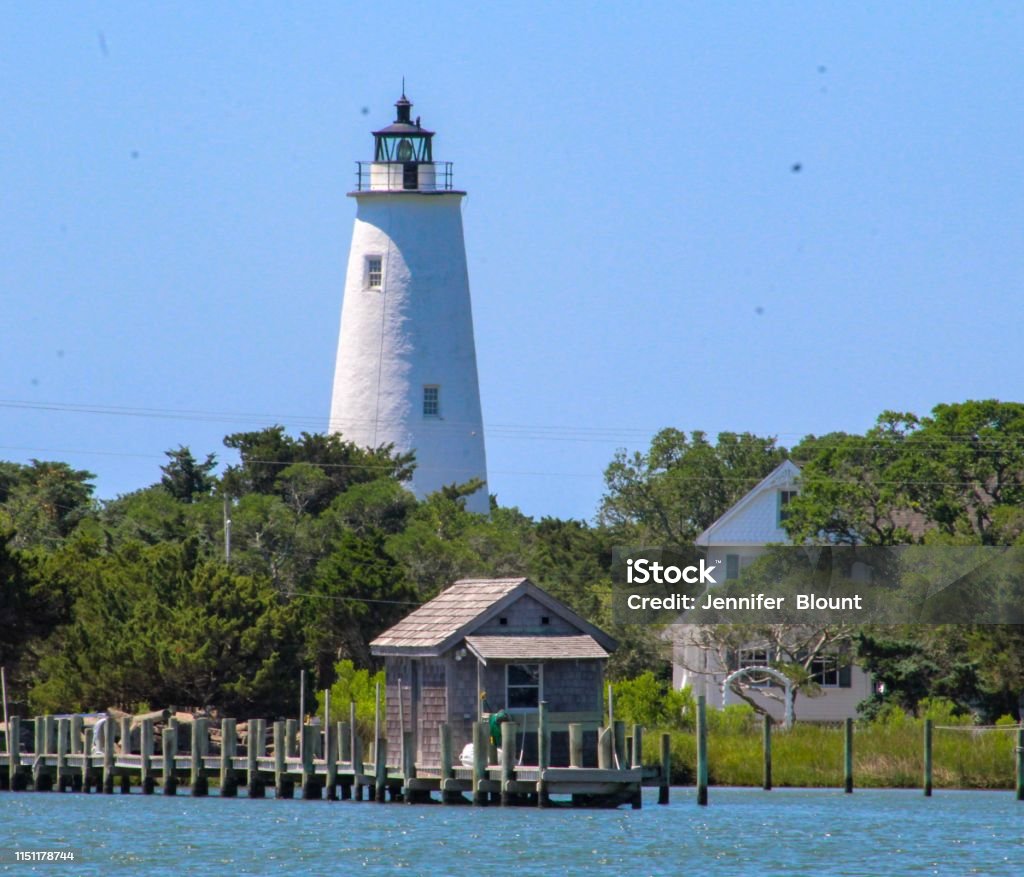 Ocracoke Island Lighthouse Ocracoke Island Stock Photo