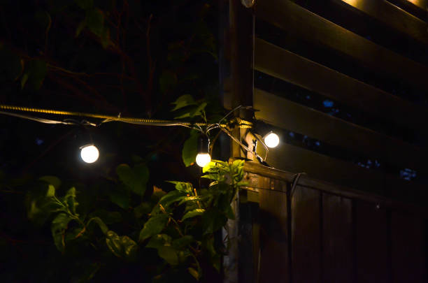 istock A string of lights decoration in the night. 1151181453