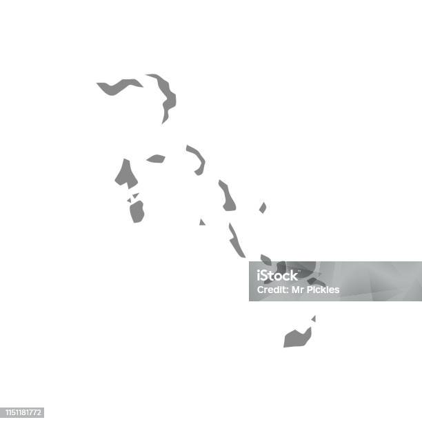 Transparent High Detailed Gray Map Of The Bahamas Vector Illustration Eps 10 Stock Illustration - Download Image Now